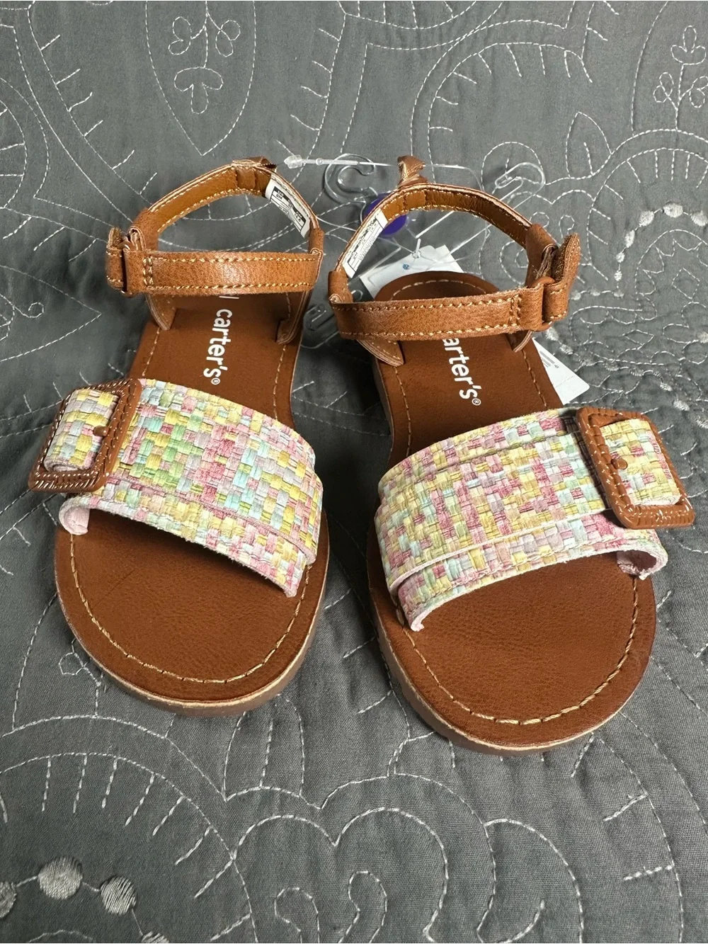 Carters Toddler Girls Brown/Multi Isa Sandals NWT Size Toddler 9